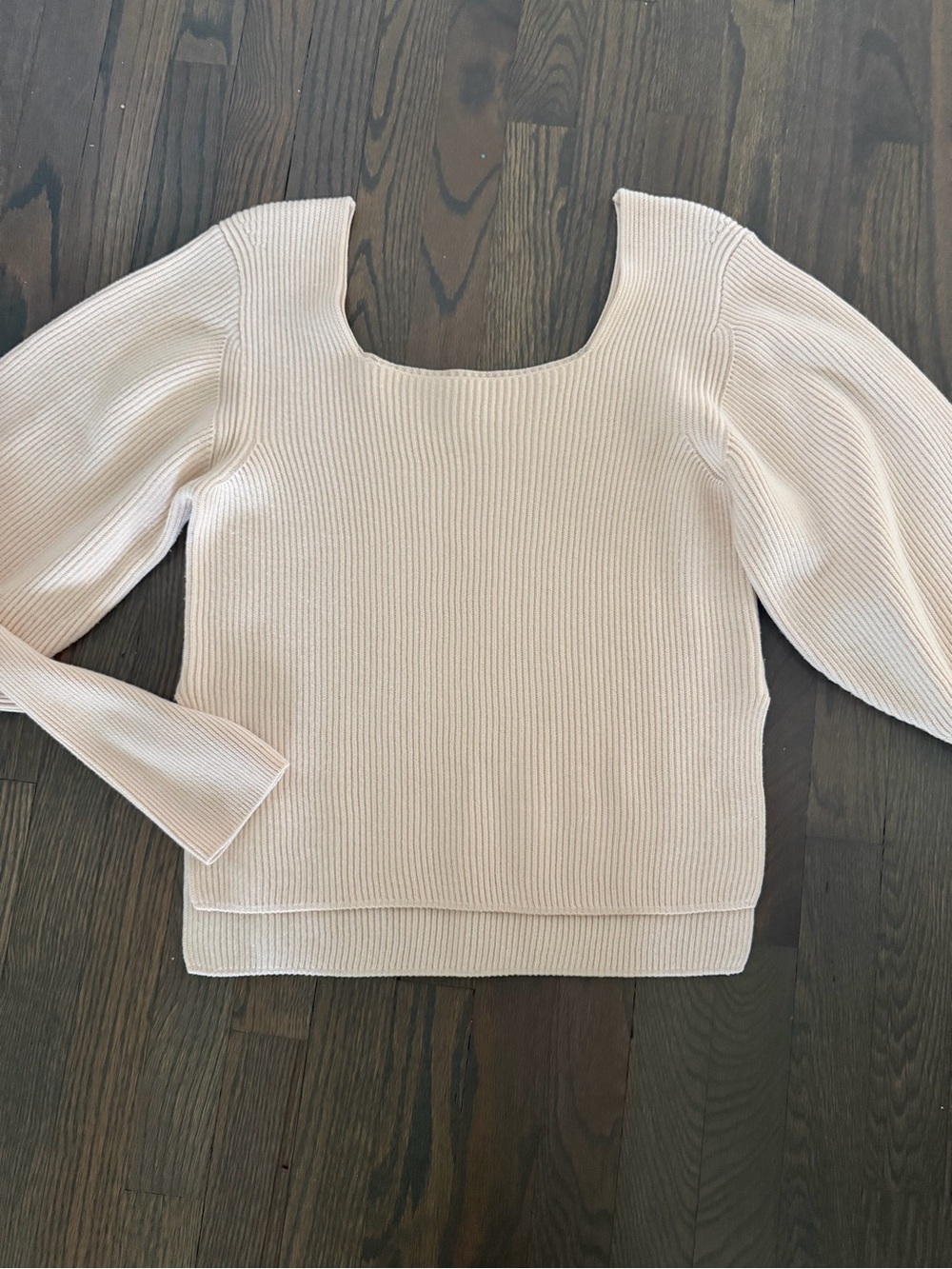 KHAITE Soft Cream Ribbed Square-Neck Sweater - Picture 3 of 6